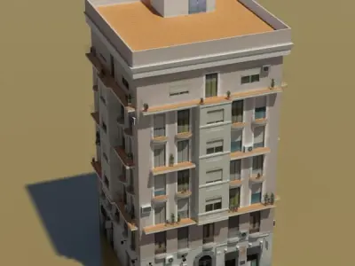Building with balconies and windows 3D model