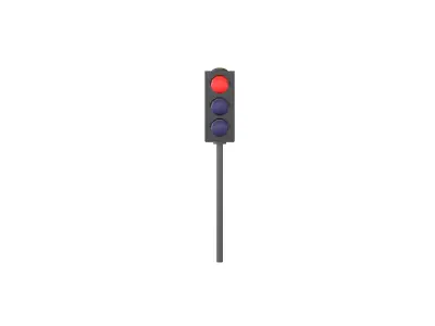Traffic Light v1 007 Low-poly 3D model