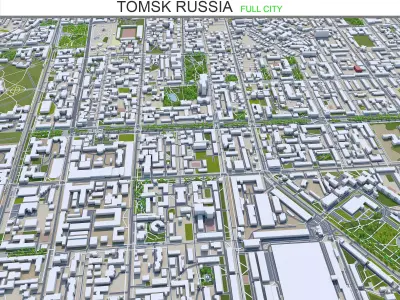 Tomsk Russia 60km Low-poly 3D model