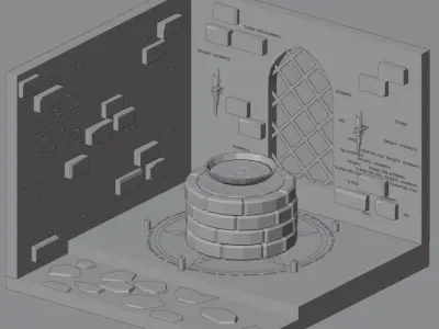 Sanctuary - temple Low-poly 3D model