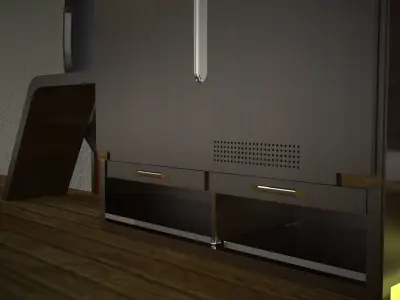 wall closet with back light mirror 3D model