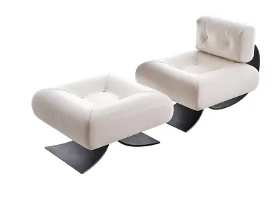 Alta Lounge Chair and Ottoman 3D model