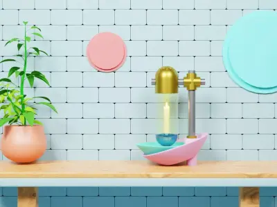 Unique Capsule Lantern Candle Lamp 3D Model Low-poly 3D model