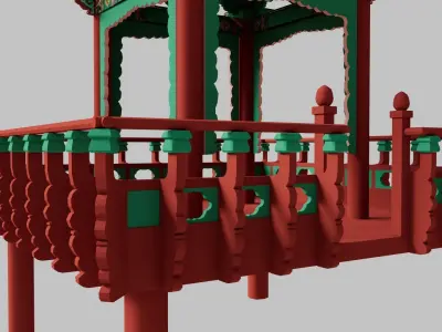 Korean Gazebo 3D Model 3D model