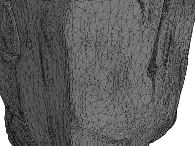 Cracked Stone Block 3D Model Low-poly 3D model