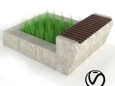 Street bench 3D model