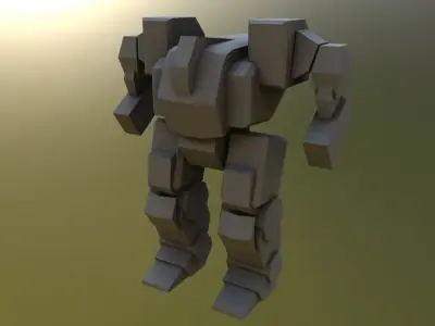 Humanoid Mech Low-poly 3D model