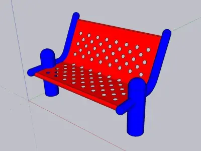 Park Bench Street Furniture 3D model