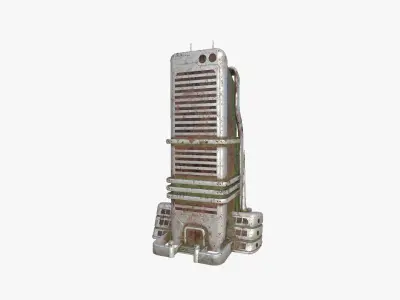 SciFi Building A10 Abandoned - Sci Fi Exterior Design Low-poly 3D model