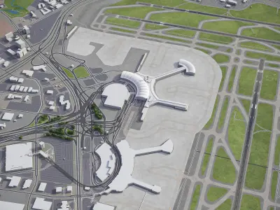 Toronto - Pearson International Airport - YYZ Low-poly 3D model