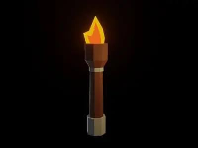 Torch  VR AR lowpoly 3d model Free low-poly 3D model