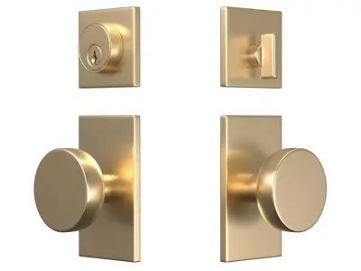 Tumalo Brass Single Square Deadbolt 3D model