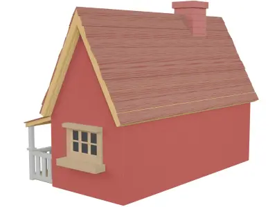 Cartoon House Low-poly 3D model 20