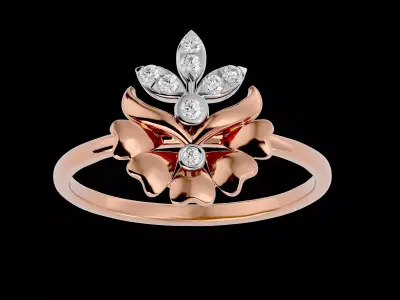 Light Minimalist Diamond Ring Earrings Pendant Set 3D print model