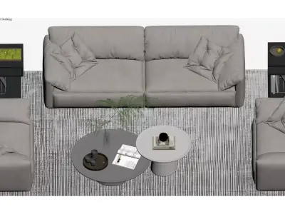 Modern Minimalist Sofa 3D model