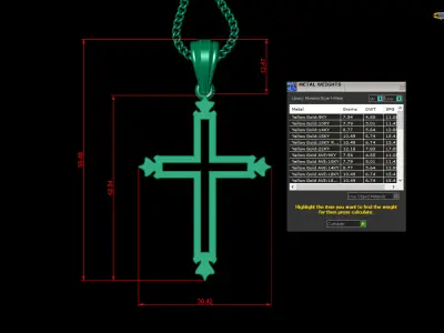 Cross Light Gold 4CP029 3DM STL 3D print model