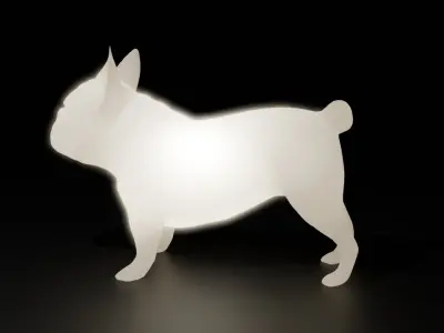 Indirect lighting for French bulldog 3D model