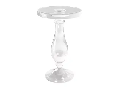 Modern Acrylic Clear Round End Table with Pedestal 3D model