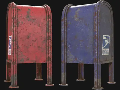 Mail Box 2 Low-poly 3D model