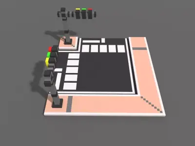 Road Voxel - 7 Low-poly 3D model