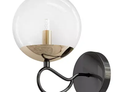 medison wall light with glass globe 3D model