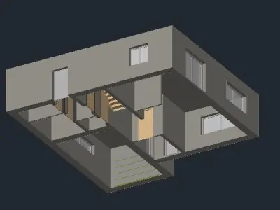 First house floor 3D model