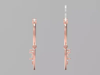heart-shaped hoop stl 3dm earring model je0129 3D print model