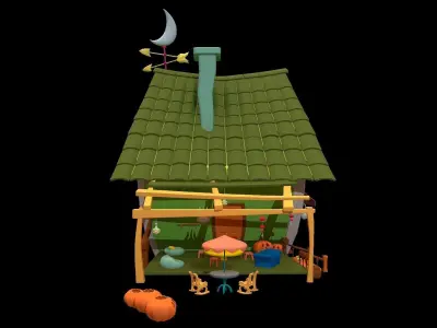 Asset - Cartoons - Background - House 3D model