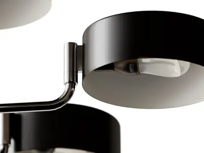 Axle Nickel Black Shade Chandelier by Robert Abbey 3D model
