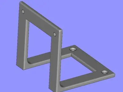 Bracket stainless steel door handle 3D print model