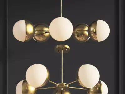 Suspension light Copper Light Chandelier 5 3D model