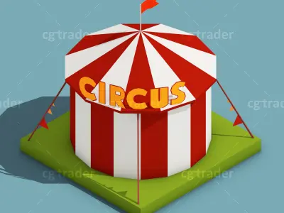 Low Poly Amusement Park Isometric Icon Low-poly 3D model