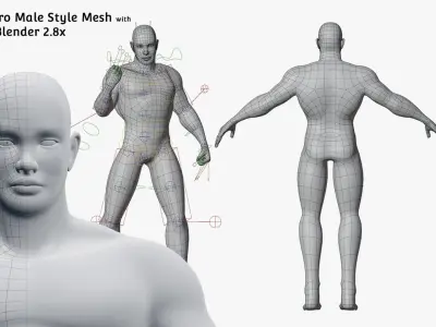  Base Meshes Character Starter Kit Rig 