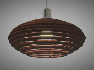 Wood Pendant Lamp 3D model
