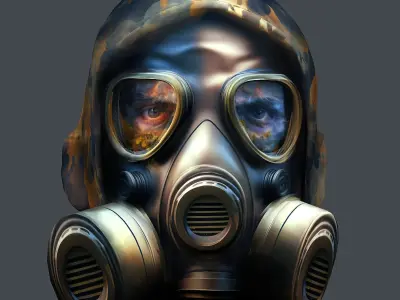 Gas mask helmet 3d model military combat Low-poly Low-poly 3D model