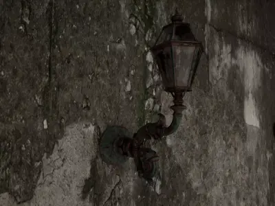 Rusted lamp 3D model - Mid Poly Low-poly 3D model