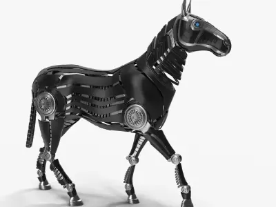 Robot horse walks 3D model