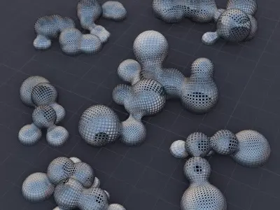 Simple Universal Organic Blob Sculptures Pack Low-poly 3D Low-poly 3D model