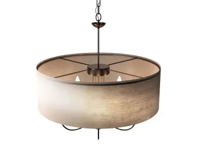 5 - Light Shaded Drum Chandelier 3D model