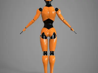 Robotic girl 3D model