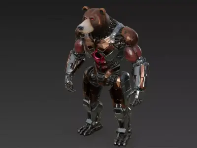 Animal Humanoid Robot Bundle 10 Sci-Fi Character Low-poly 3D model