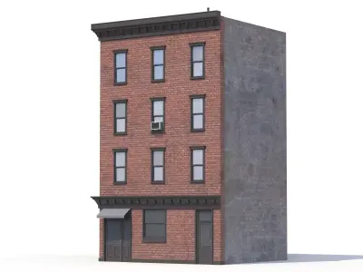 Apartment Building 7 PBR Low-poly 3D model