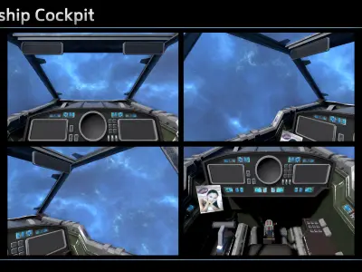 Spaceship Cockpit I Low-poly 3D model