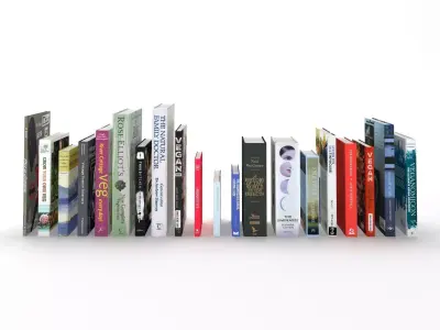 Collection of hardcover books 3D model
