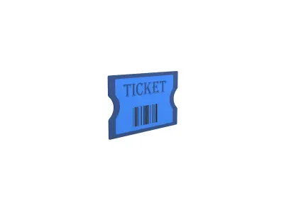 Cartoon Ticket v1 003 Low-poly 3D model