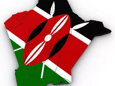 3d Political Map of Kenya 3D model