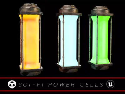 Sci-Fi Power Cells  Low-poly 3D model
