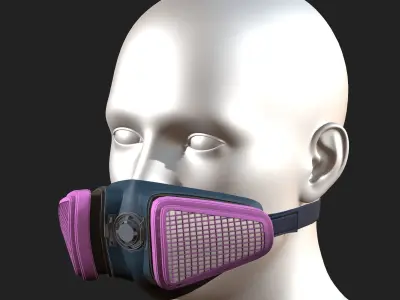 Gas mask protection isolated plastic scifi fantasy  Low-poly 3D model
