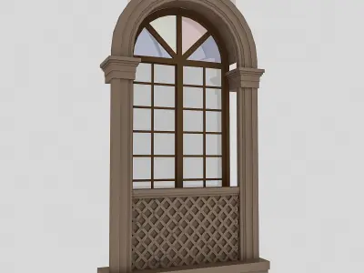 Pavilion Window Low-poly 3D model