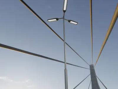 Street Light 11 version 8 5m with pole 2 Low-poly 3D model